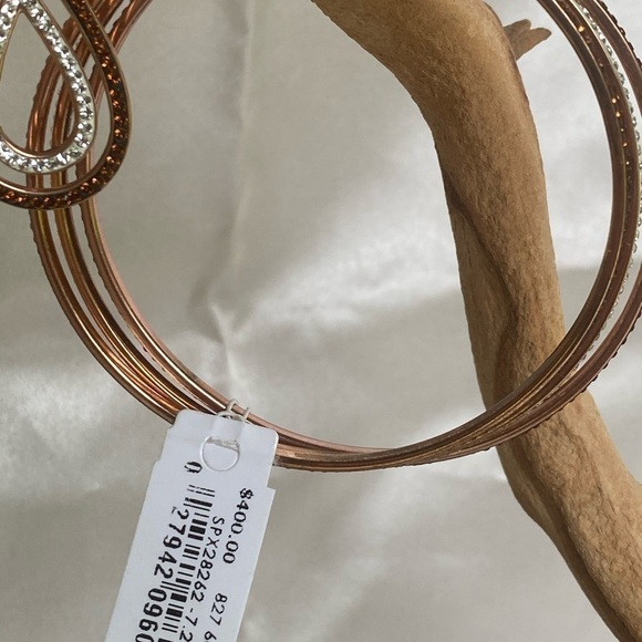 NWT Sterling Silver and Swarovski Stone Necklace earrings and 3 bangles SET - Picture 4 of 5